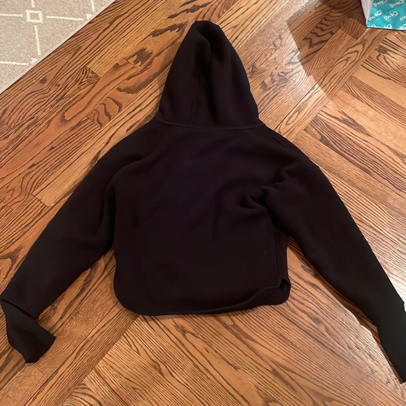 Athleta reversible black Sherpa zip front hooded jacket sz S - Picture 3 of 5